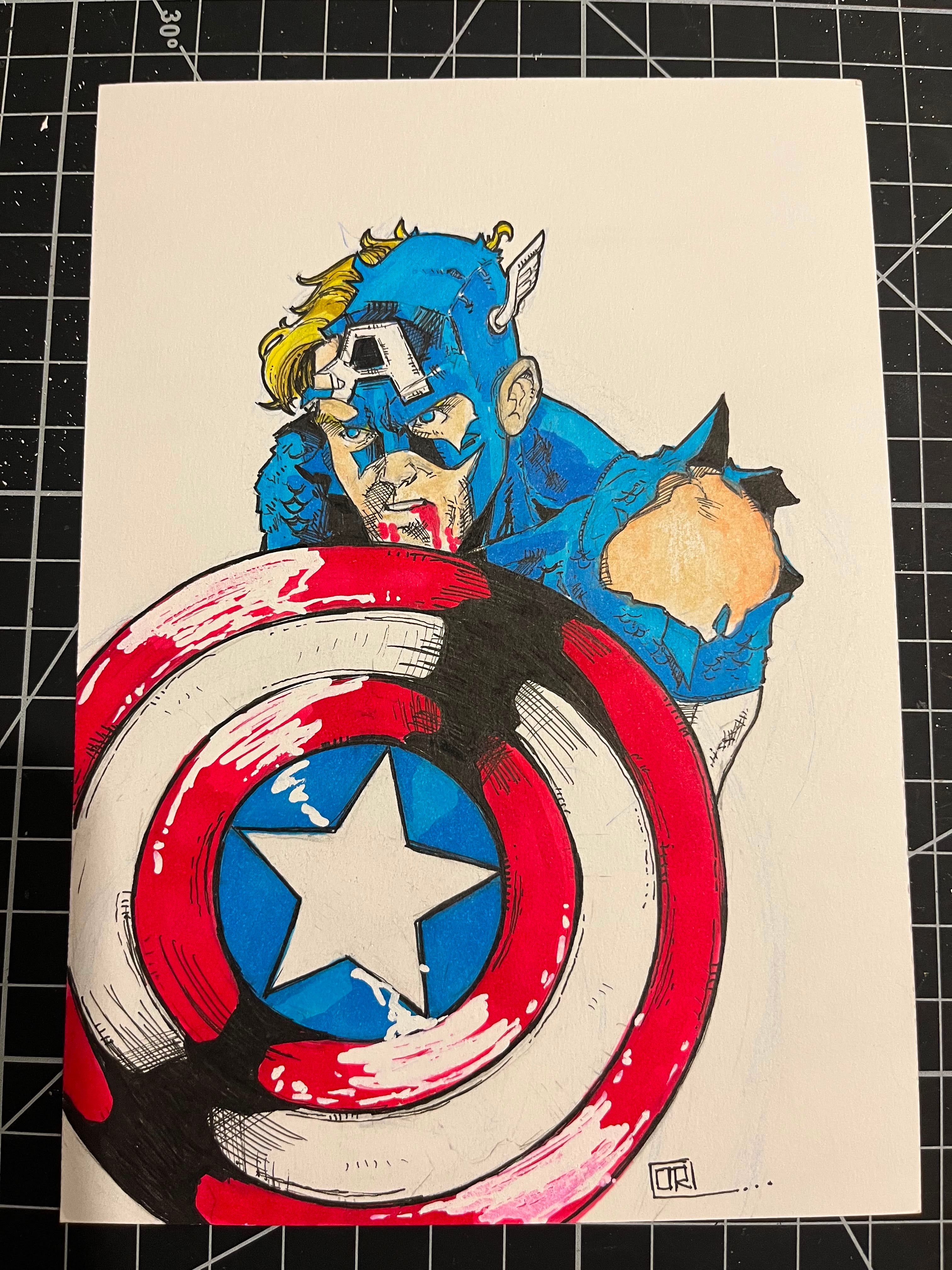 Captain America - illustration by Osvaldo Ruiz